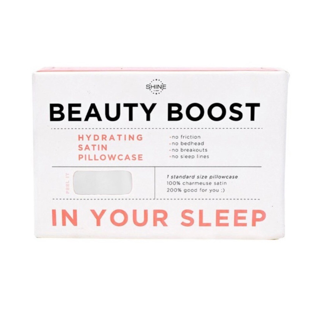 SHINE by NIGHT Beauty Boost Satin Pillowcase | White | Anti-Aging |‎ Hydrating